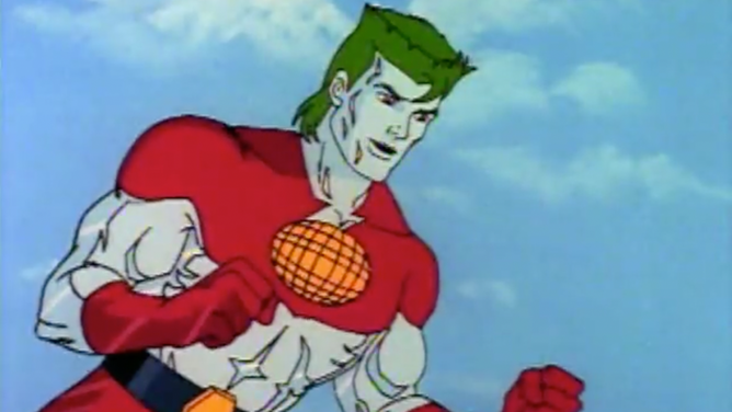 Captain Planet, after the five Planeteers summoned him.