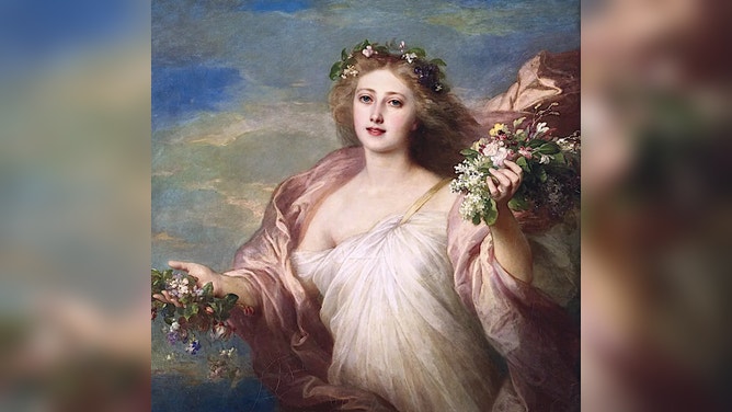 The spring goddess Eostre, as depicted by Franz Xaver Winterhalter in his painting titled "Spring".