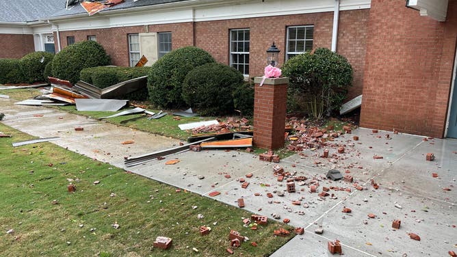 Storm damages to Northminster Presbyterian Church in Macon, Georgia. (Image credit: Michael Napier, II)