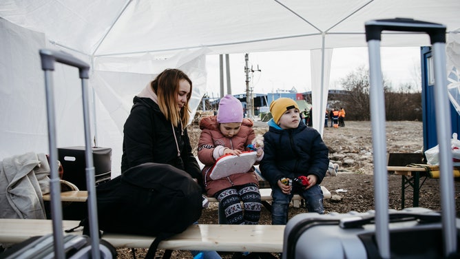 A family entering the refugee sites in the Košice region of Slovakia. (Image credit: Košice Self-Governing Region)