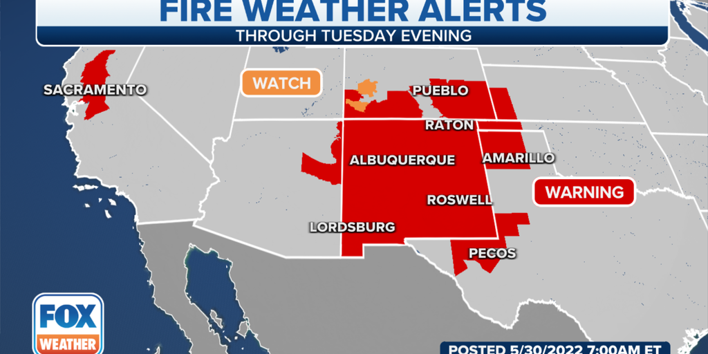 Critical fire weather conditions continue in the Southwest, southern ...