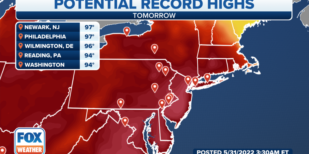 Record-high temperatures in jeopardy as the East continues to sizzle ...