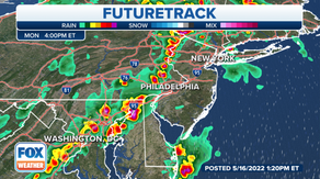 Squall line of severe storms packing widespread damaging winds threatens major Northeast cities Monday