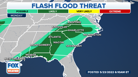 Southeast soaker: Tropical moisture teams up with stalled cold front to fuel flash flood threat