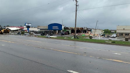 Videos show devastation of first tornado ever to impact Gaylord, Michigan