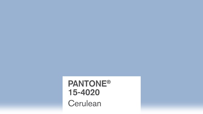 A color chip for Cerulean Blue, Pantone's Color of the Year for 2022.