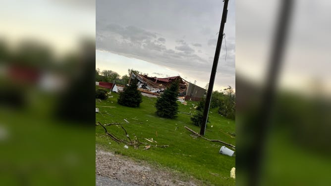 Aftermath of a possible tornado that passed through Forada, Minnesota on May 30, 2022. (Image credit: Chelsy Hendershot)