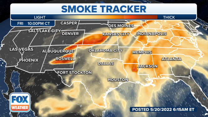 Southwest smoke forecast for Friday, May 20.