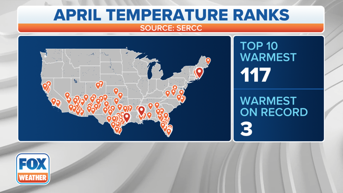 April Warm Temp Ranks