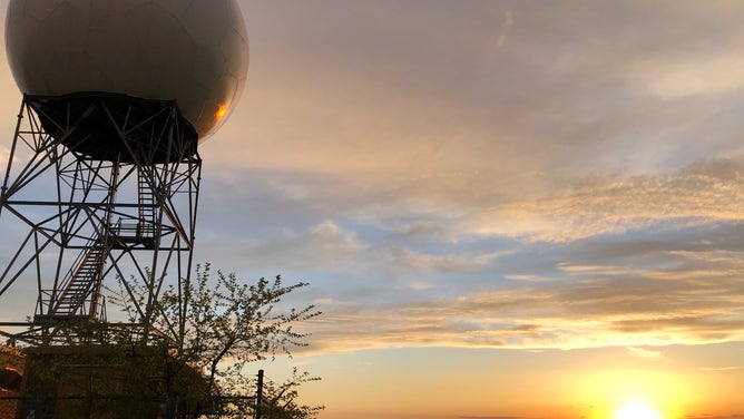 The radar at sunset in Jefferson County, Wisconsin.