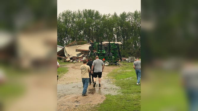 Damages from possible tornado in Milan, Minnesota on May 30, 2022. (Image: Janelle Streed / Weather Traker / TMX)