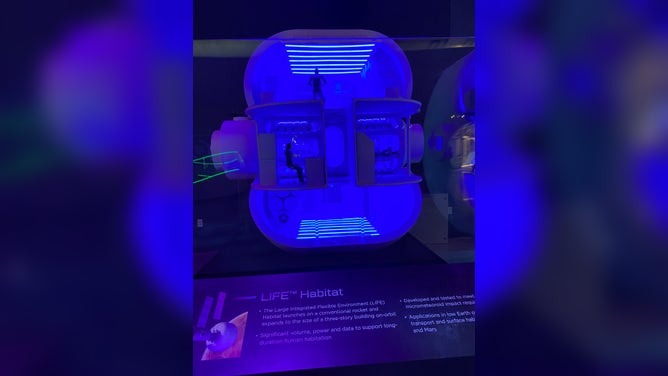 Sierra Space LIFE inflatable habitat display at Kennedy Space Center Visitor Complex's new "Gateway" exhibit.