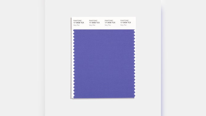 The swatch card of Very Peri, Pantone's Color of the Year for 2022.