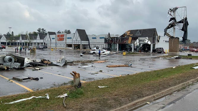Tornado damage in Gaylord, Michigan 5/20/22