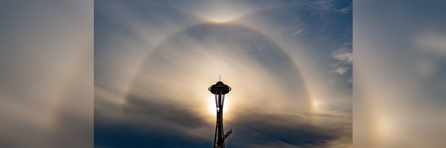 Sun-sational sight: Seattle area gets colorful signal that rain is on the way