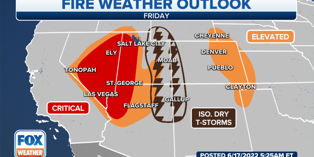 High fire danger returns to Southwest, Great Basin through Father's Day ...