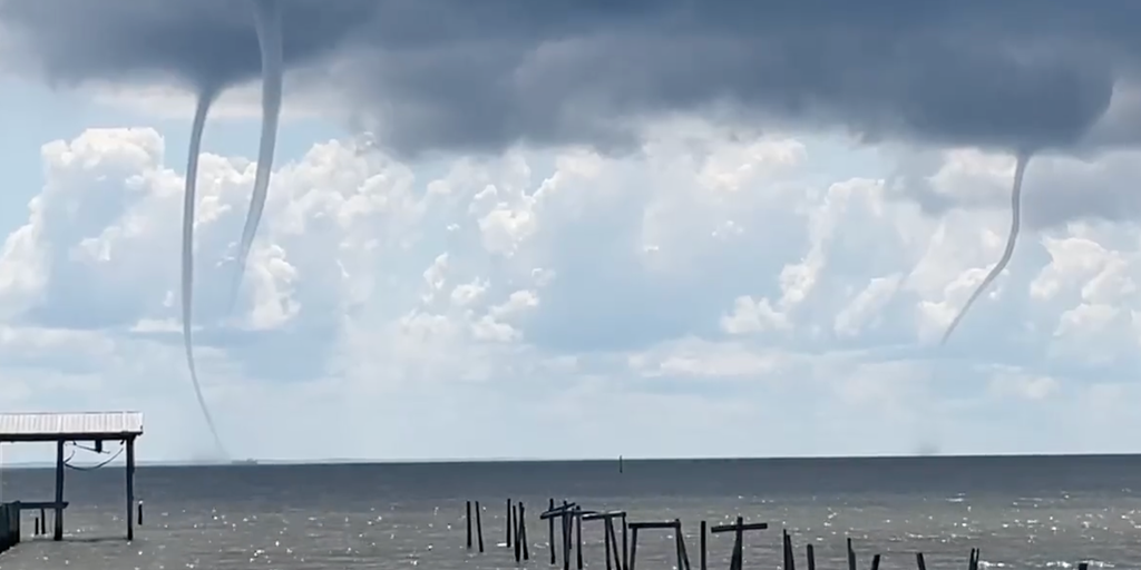 Triple threat Watch as 3 waterspouts swirl off the Alabama coast Fox