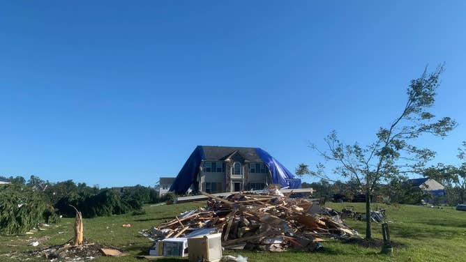 An EF-3 tornado severely damaged homes in Mullica Hill, New Jersey, on Sept. 1, 2021.