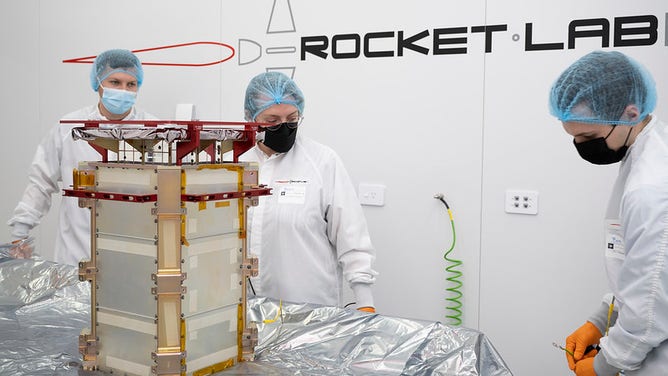 CAPSTONE spacecraft, built by Terran Orbital and owned and operated by Advanced Space, being prepared for payload integration at Rocket Lab Launch Complex 1