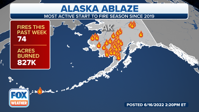 Alaska active fire map