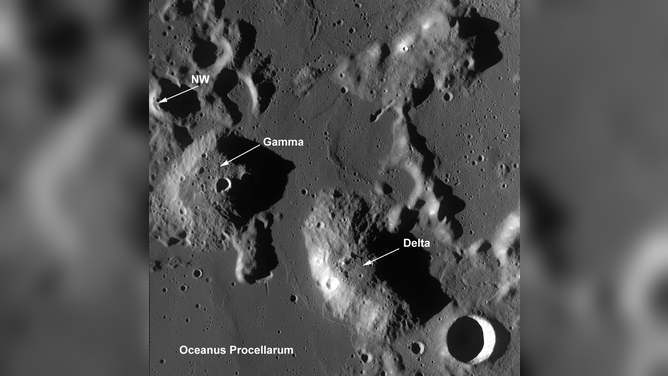 All three of the Gruithuisen domes and the surrounding terrain are shown. [Image: NASA/GSFC/Arizona State University].