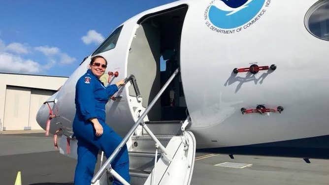 Waddington climbs into the Gulfstream-IV, which is nicknamed Gonzo.