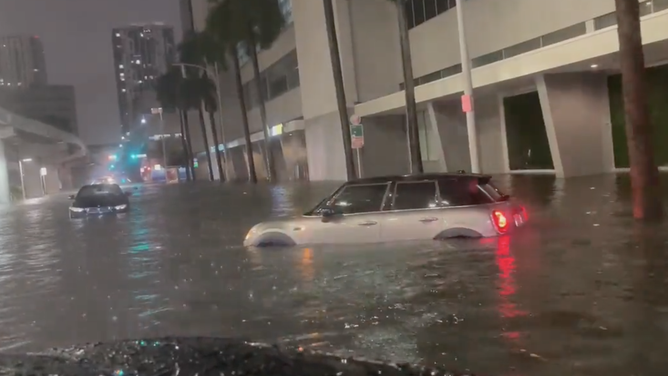 The City of Miami Fire Rescue was responding to multiple calls of cars stuck in floodwaters on Saturday, June 4, 2022.