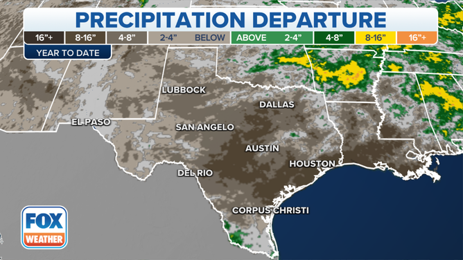 TX precip departure