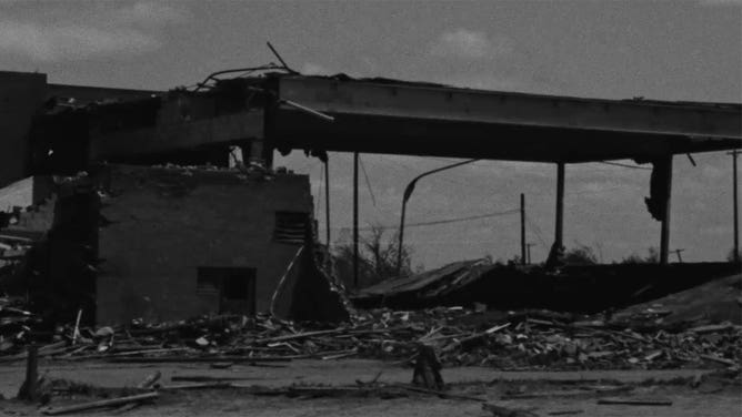 Storm damage in Lansing, Michigan 6/11/1953