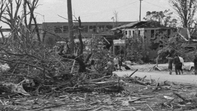 Storm damage in Lansing, Michigan 6/11/1953