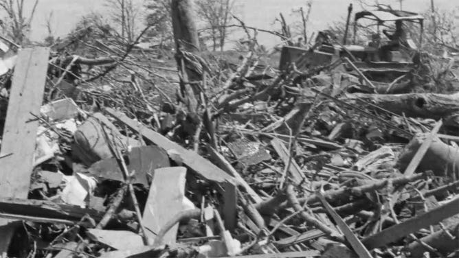 Storm damage in Lansing, Michigan 6/11/1953