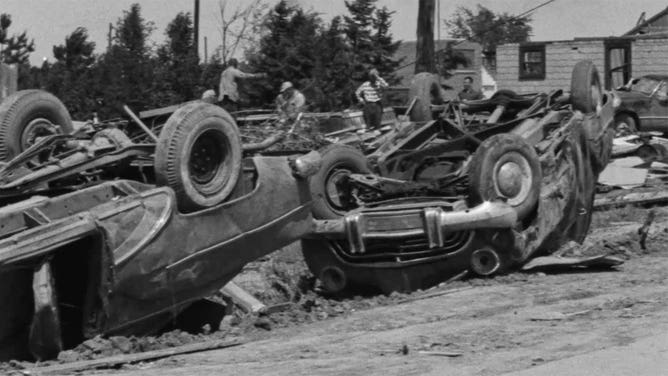 Storm damage in Lansing, Michigan 6/11/1953