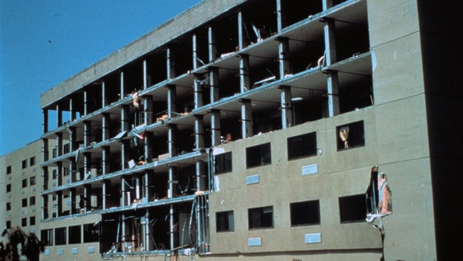 Wall of apartment building removed by winds of Hurricane Andrew.