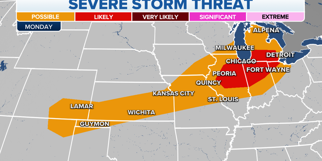 Severe storms likely in Chicagoland, Midwest Monday | Fox Weather