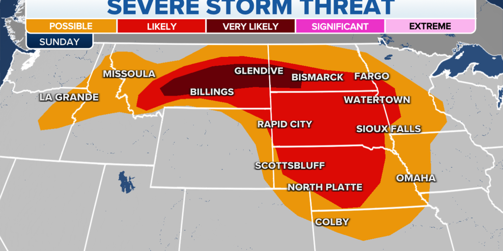 Severe storms with damaging wind, large hail and tornadoes possible ...