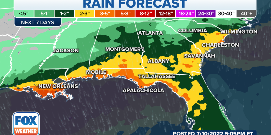 Days-long torrential rain brings flooding concerns to Gulf Coast ...