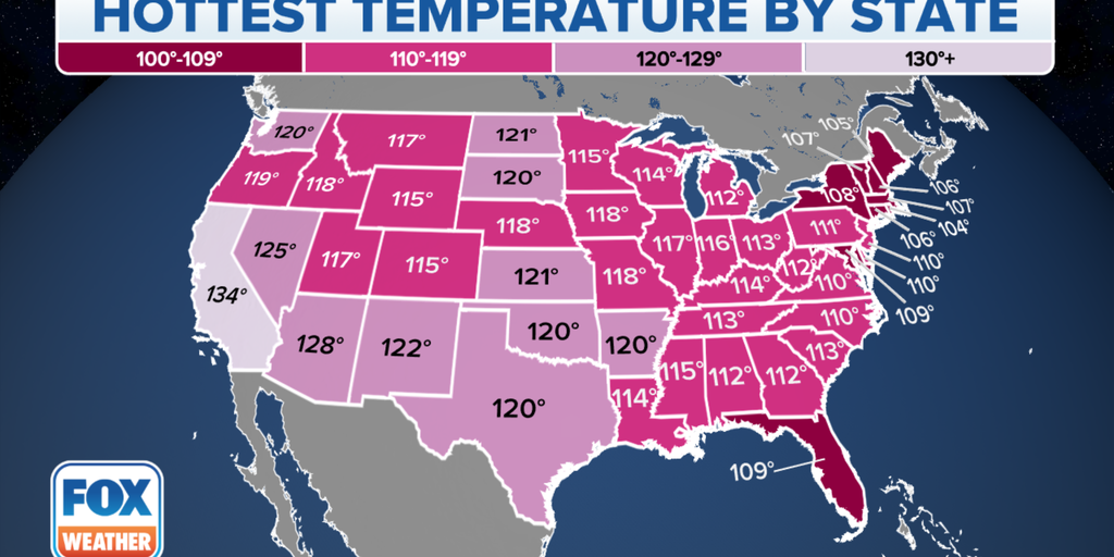 it can Can't read or write Challenge These are the all-time hottest temperatures ever recorded in each state