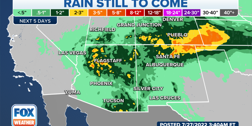 Monsoon rain could lead to flash flooding in Southwest burn scar areas ...