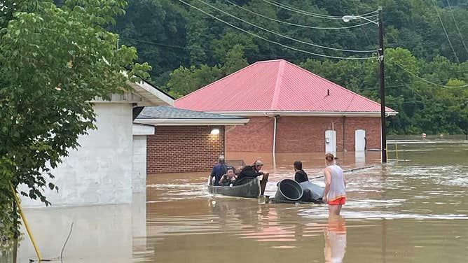 Water rescues in Floyd County, Kentucky in response to flooding on July 28, 2022.