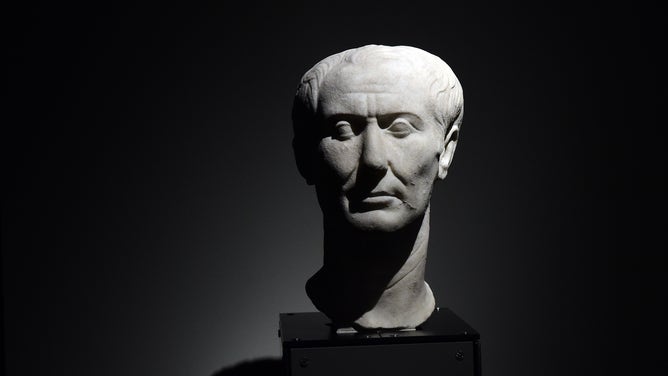 A marble bust of Julius Caesar in the Royal Museums of Turin, Italy.