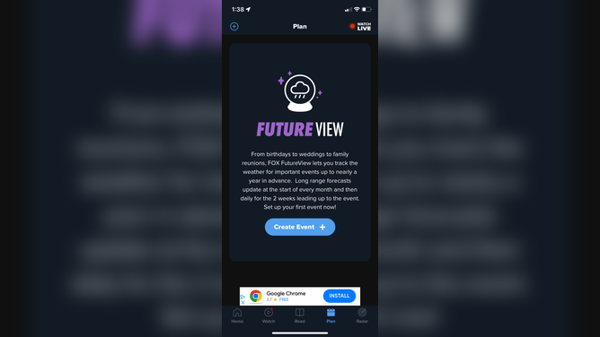 FutureView in the free FOX Weather app can help you plan ahead.