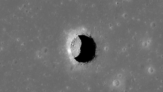 A lunar pit in the Mare Tranquillitatis region