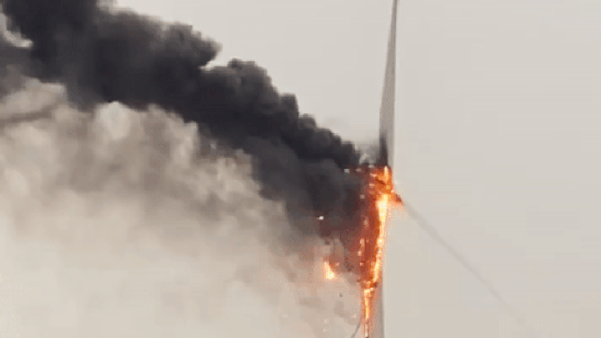 Texas wind turbine fire