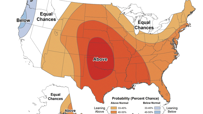 Monthly temperature forecast