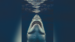 Photographer recreates 'Jaws' poster with great white shark in the wild