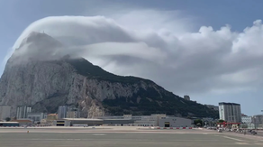 Watch mesmerizing 'Levanter cloud' as it billows over the Rock of Gibraltar