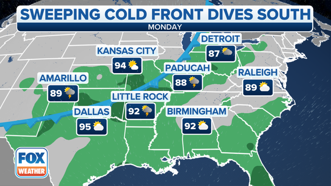 Monday southeast forecast