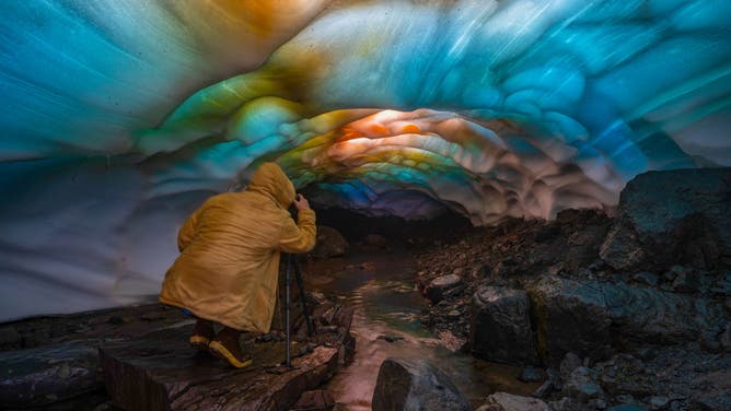 Mt. Rainier Ice Cave Color Show