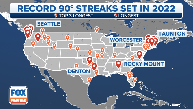 Streaking In The 90s: Cities Across US Set Records For Heat Waves Of 90 ...