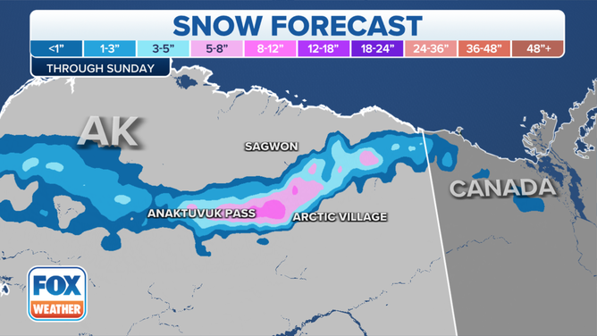 Alaska Snowfall forecast